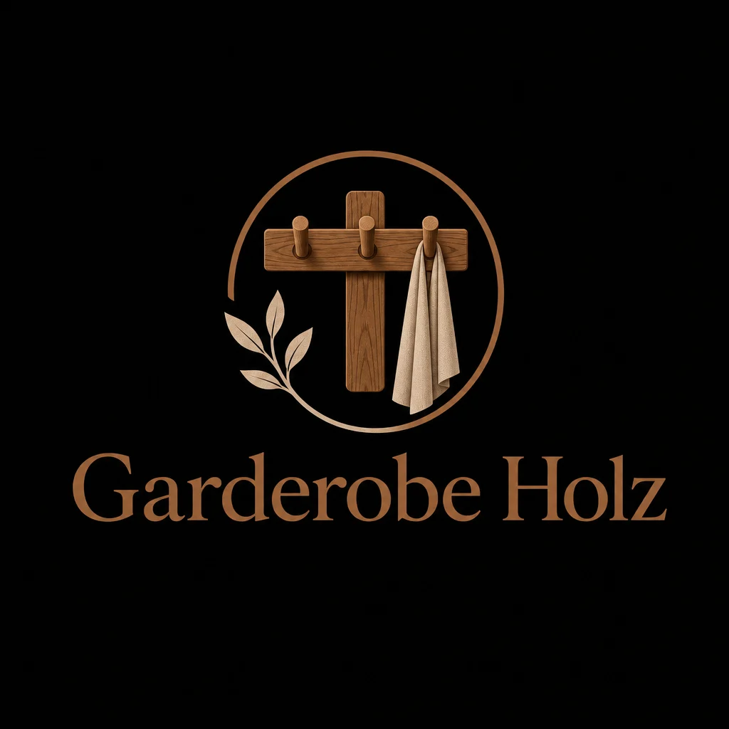 Garderobe Holz Logo auf schwarzem Hintergrund für garderobe holz