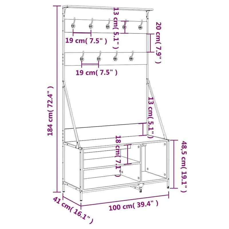 Garderobe Mit Schuhschrank Eiche