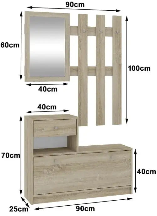 Garderoben Set Sonoma Eiche