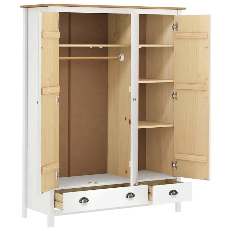 Garderobe Kiefer Massiv Weiß