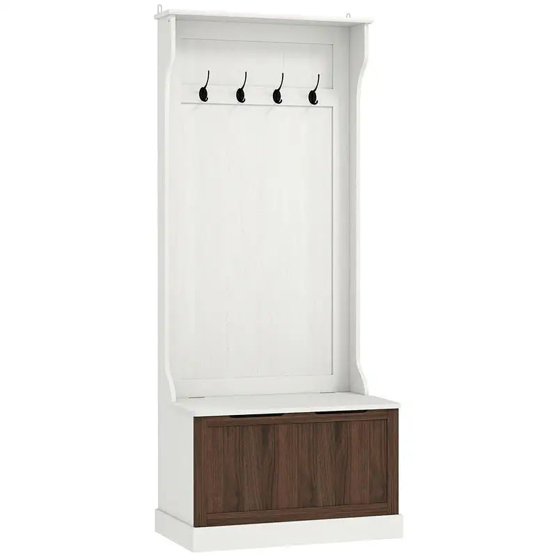 Garderobe Flur Weiß Holz