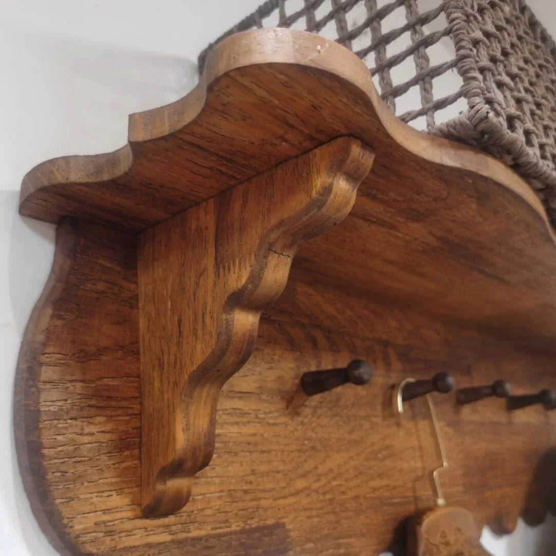 Wandgarderobe Holz Vintage