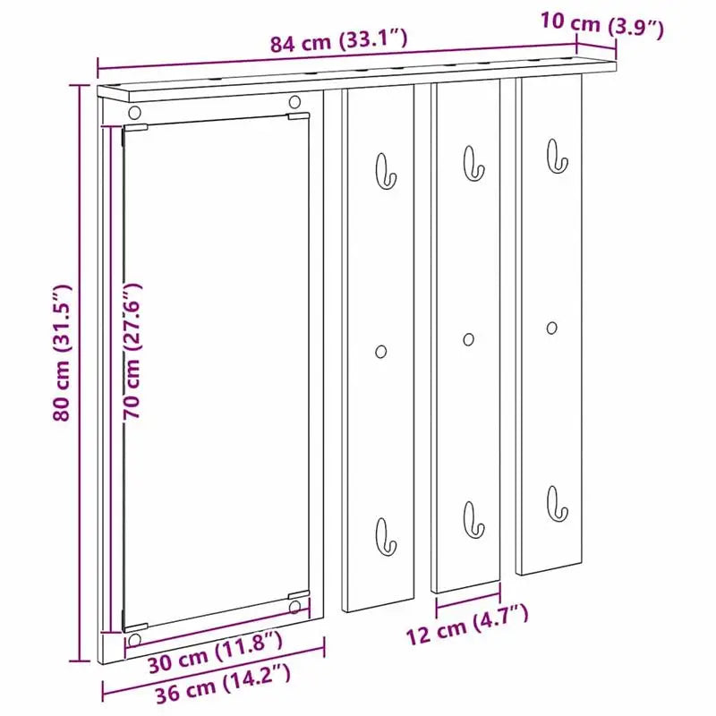 Garderobe Grau Holz
