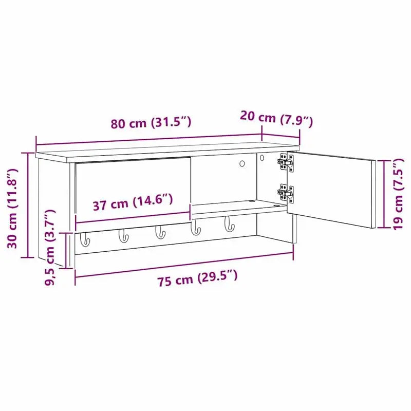 Eiche Paneel Garderobe