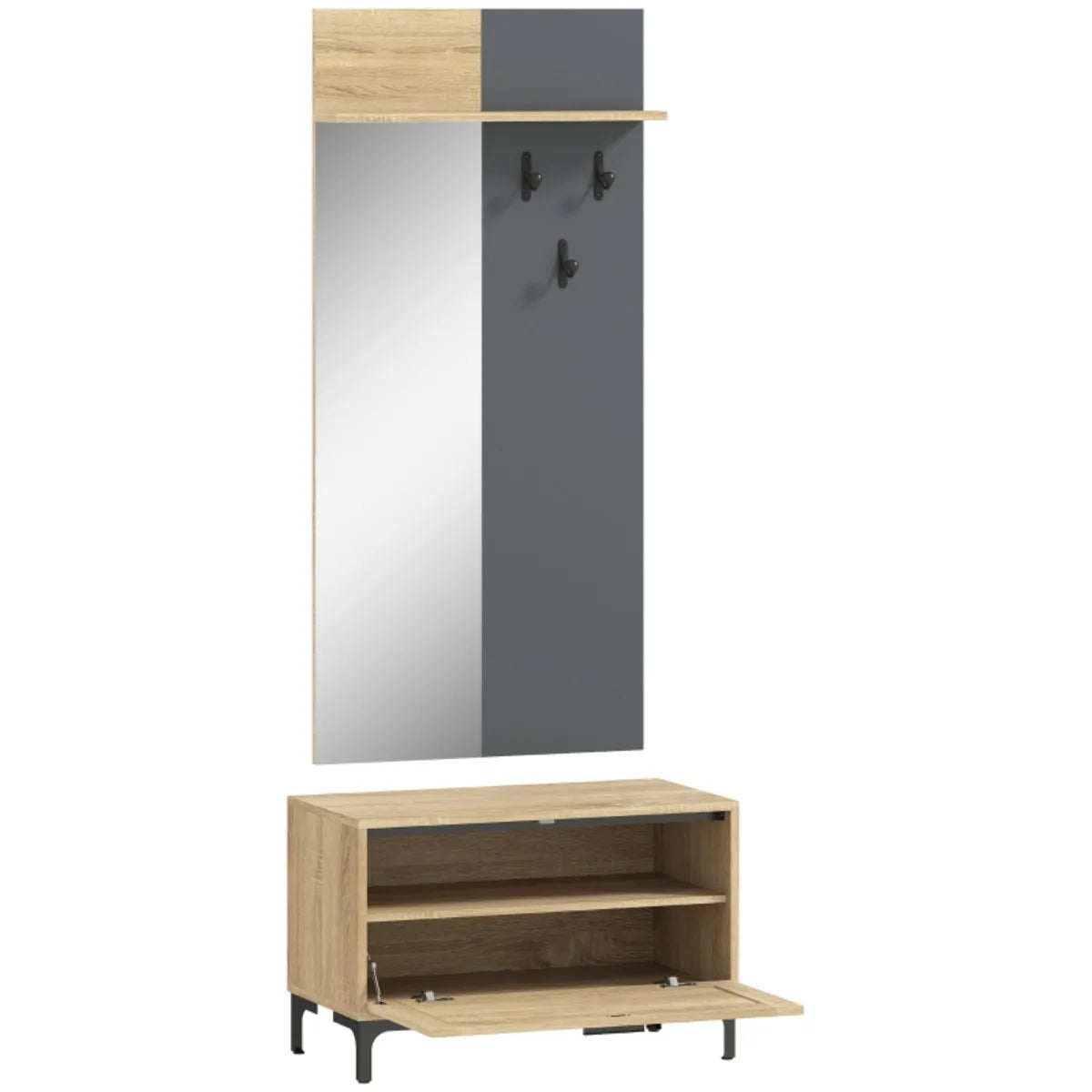 Garderobe Holz Spiegel