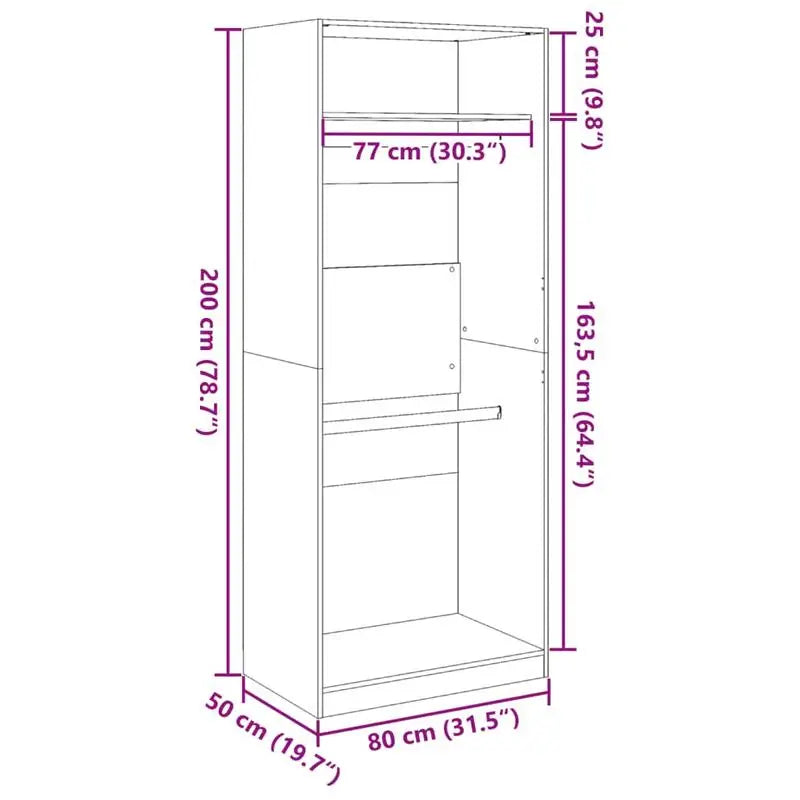 Garderobe Echtholz Eiche