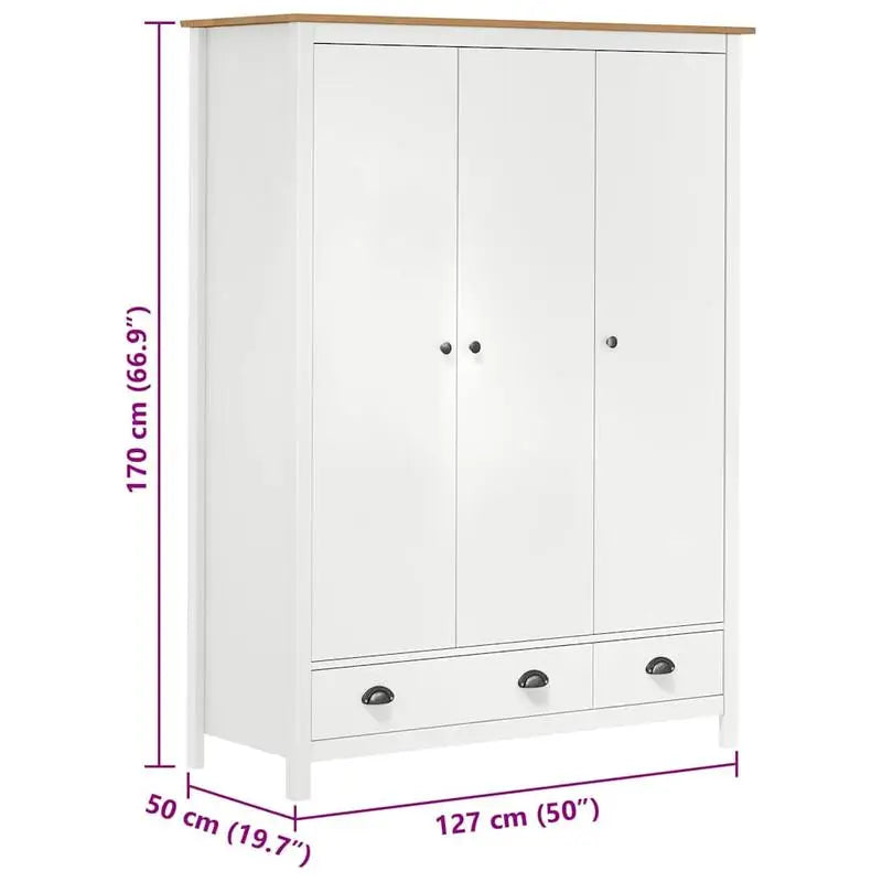 Garderobe Kiefer Massiv Weiß