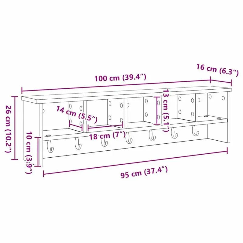 Klavier Garderobe Eiche