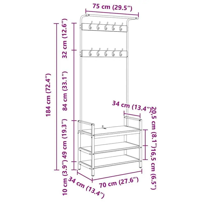 Garderobe Sonoma Eiche