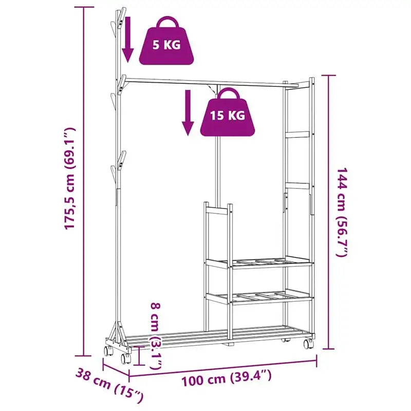 Garderobe Auf Rollen Holz