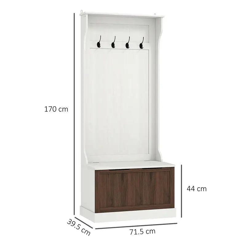 Garderobe Flur Weiß Holz