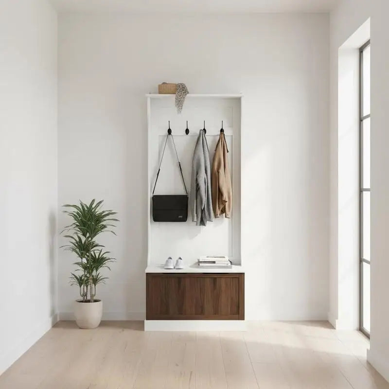 Garderobe Flur Weiß Holz