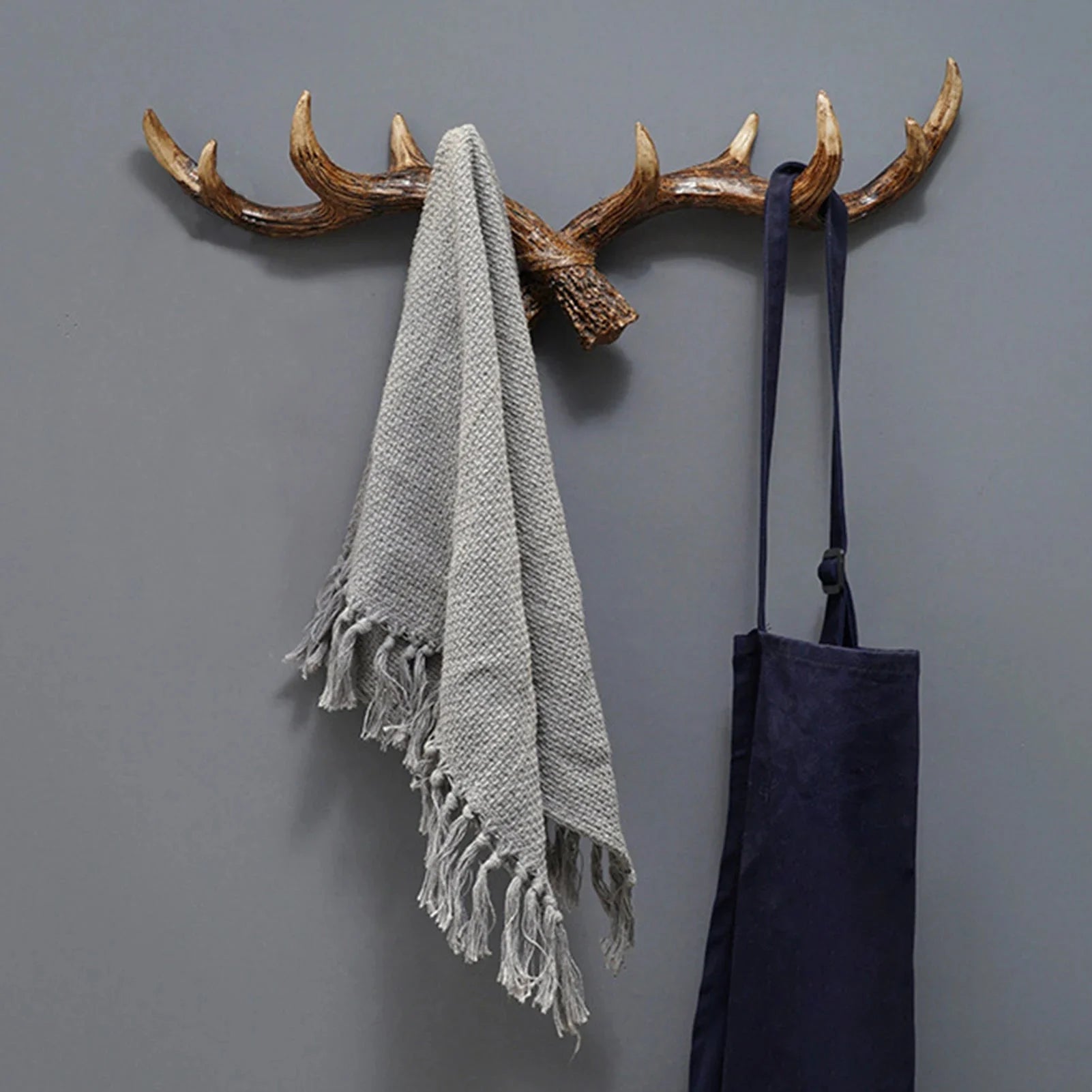 Garderobe Geweih Holz