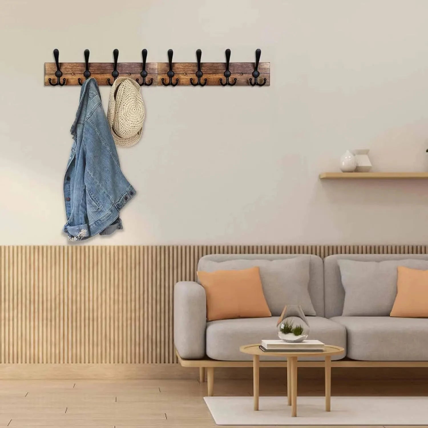 Garderobe Mit Hutablage Holz
