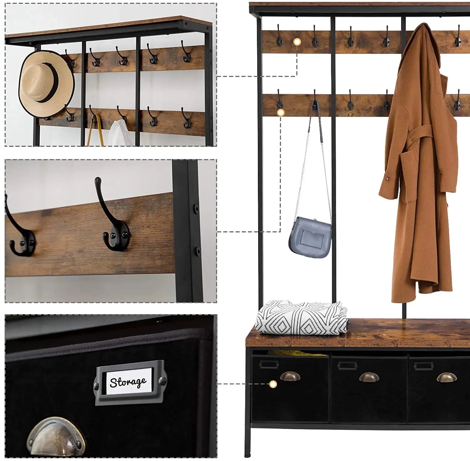 Garderobe Schuhschrank Holz