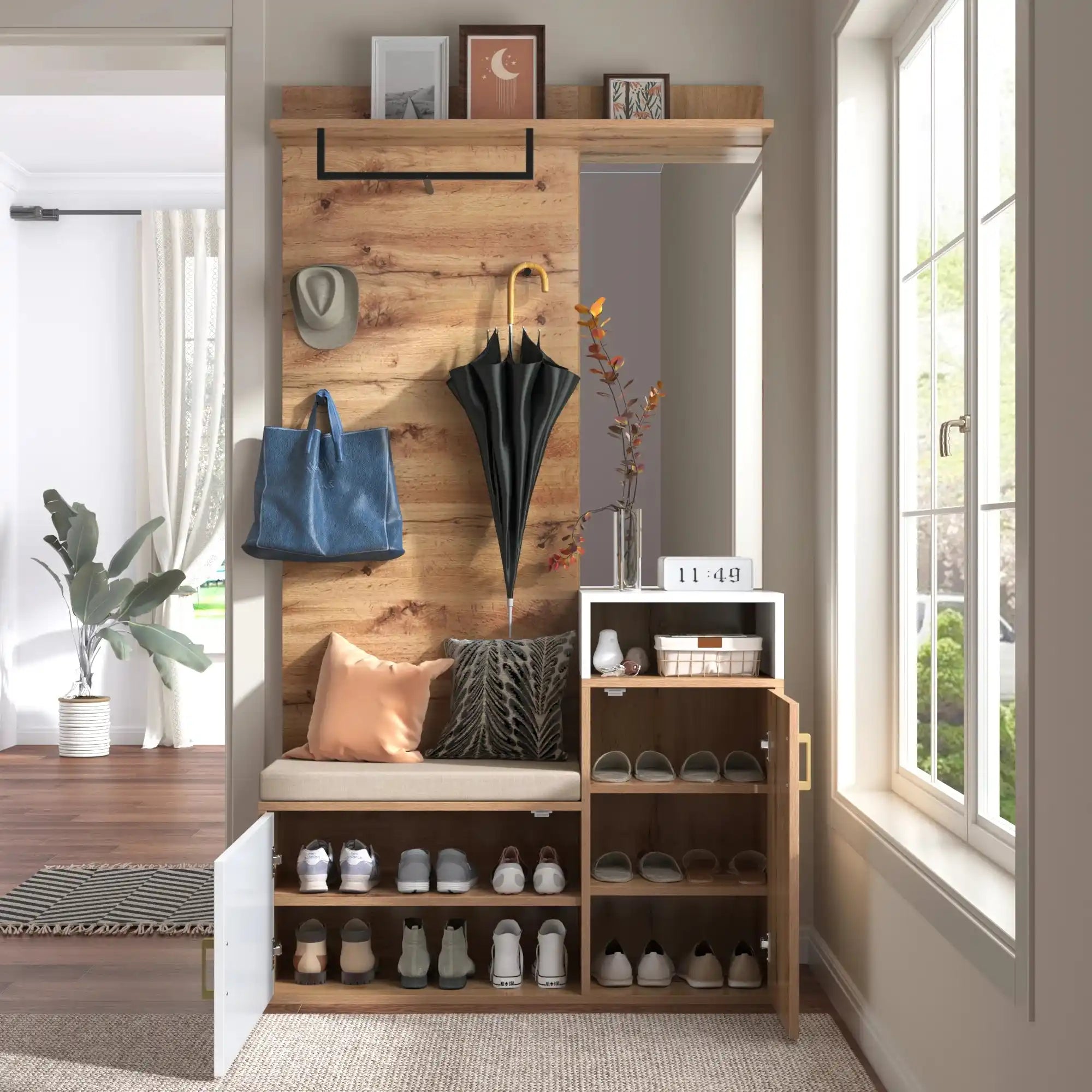 Garderobe Weiß Holz