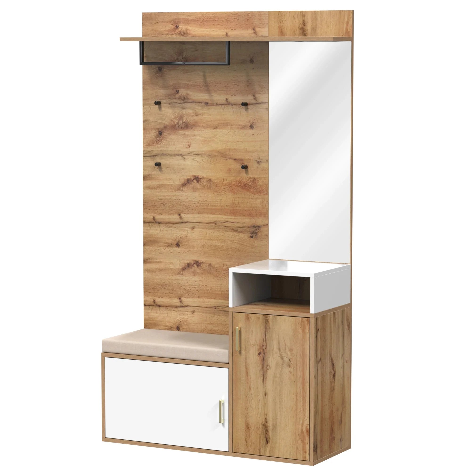 Garderobe Weiß Holz