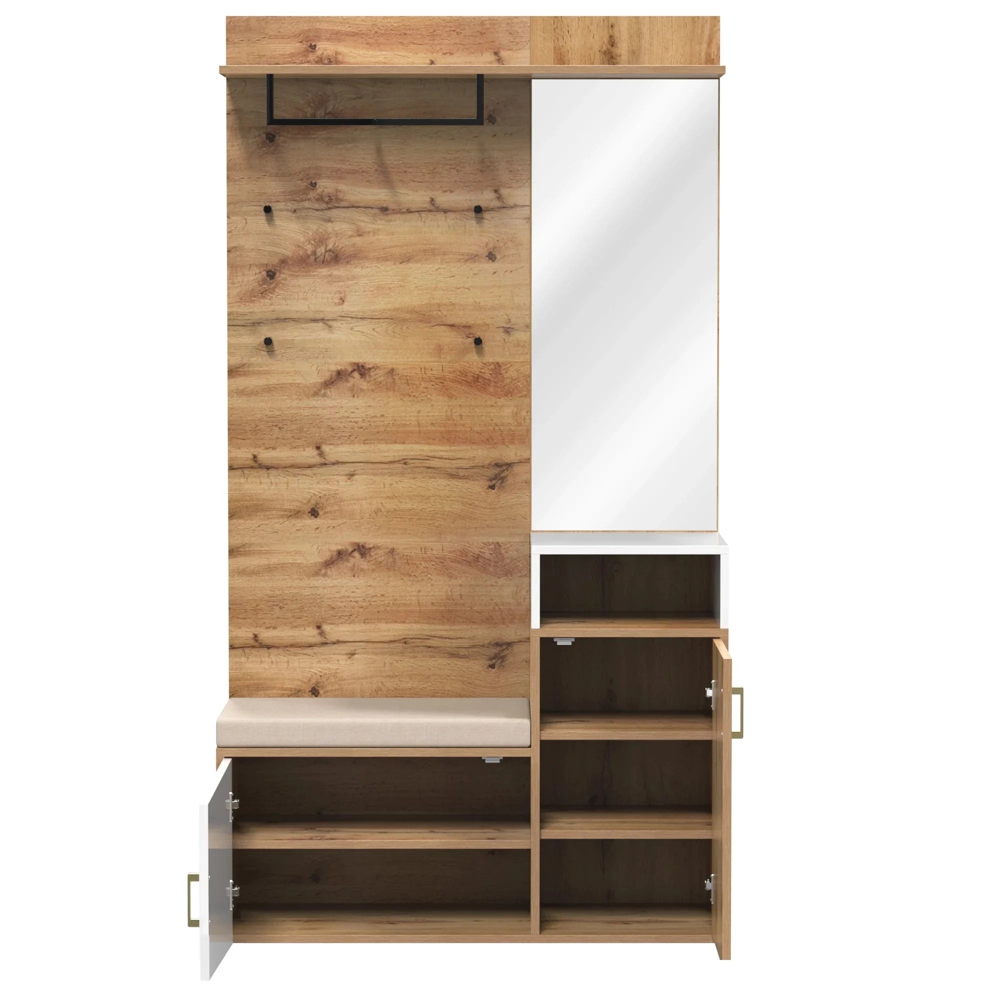 Garderobe Weiß Holz