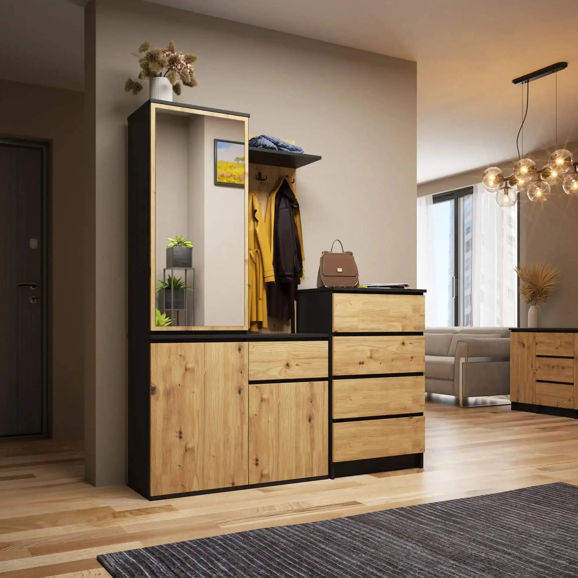 Garderoben Set Artisan Eiche