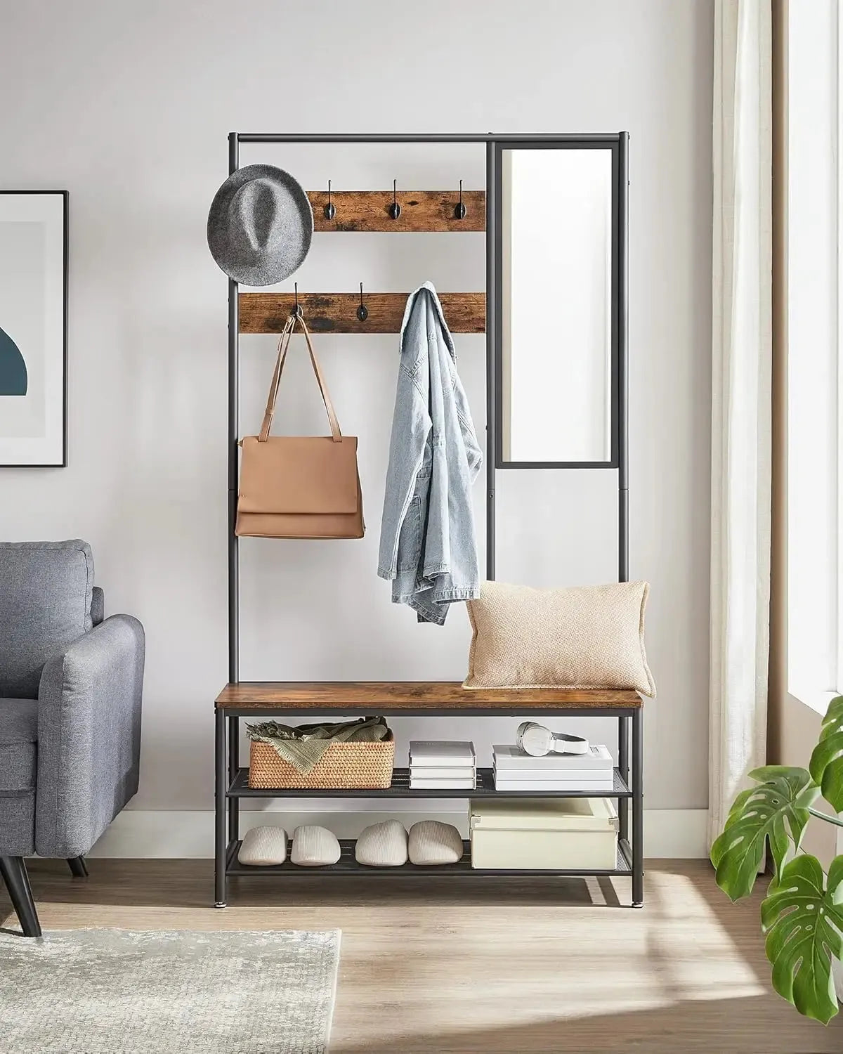 Stehende Garderobe Holz